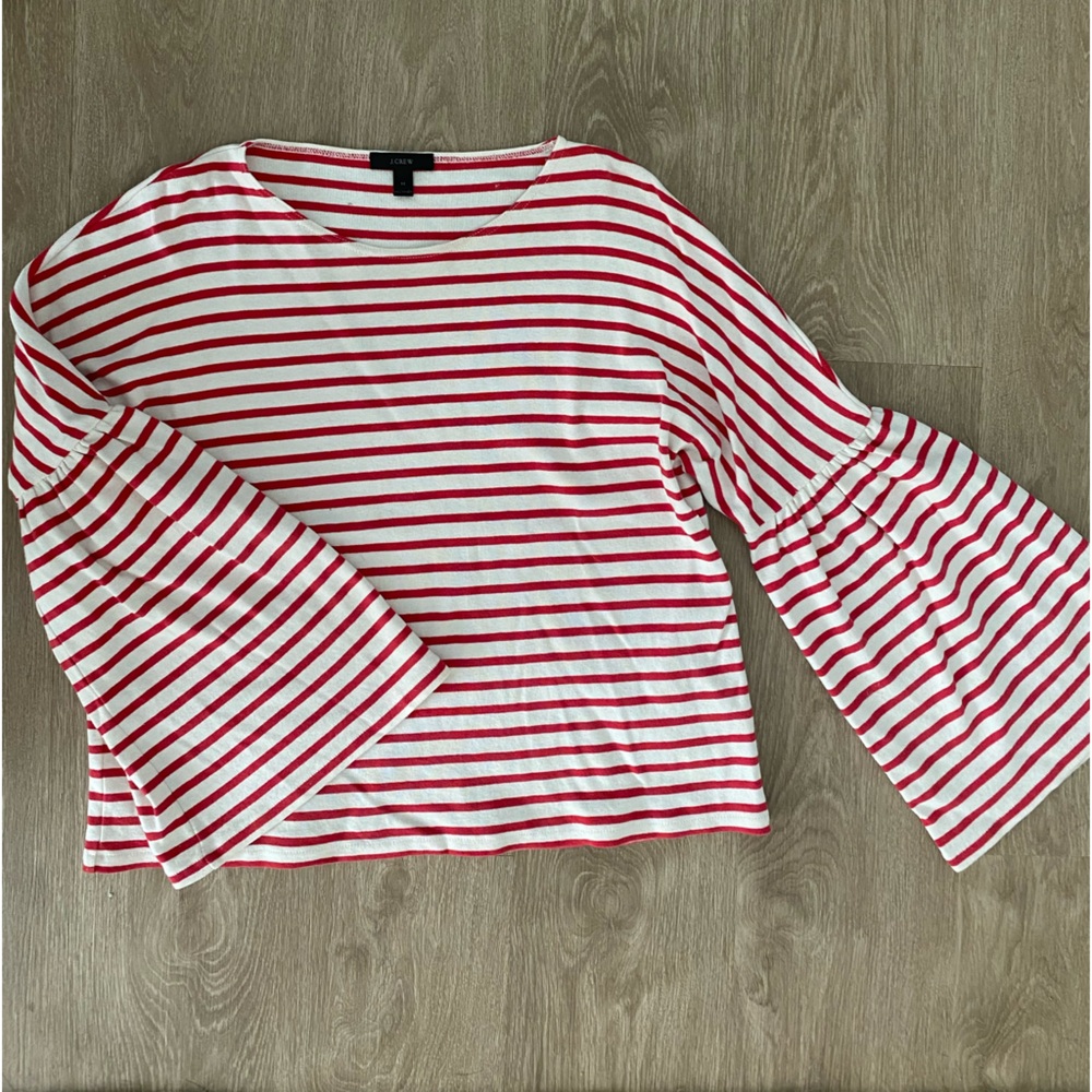 Striped bell sleeve Jcrew top!